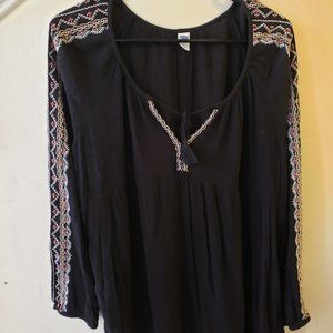 Beautiful Black Blouse with Embroidery